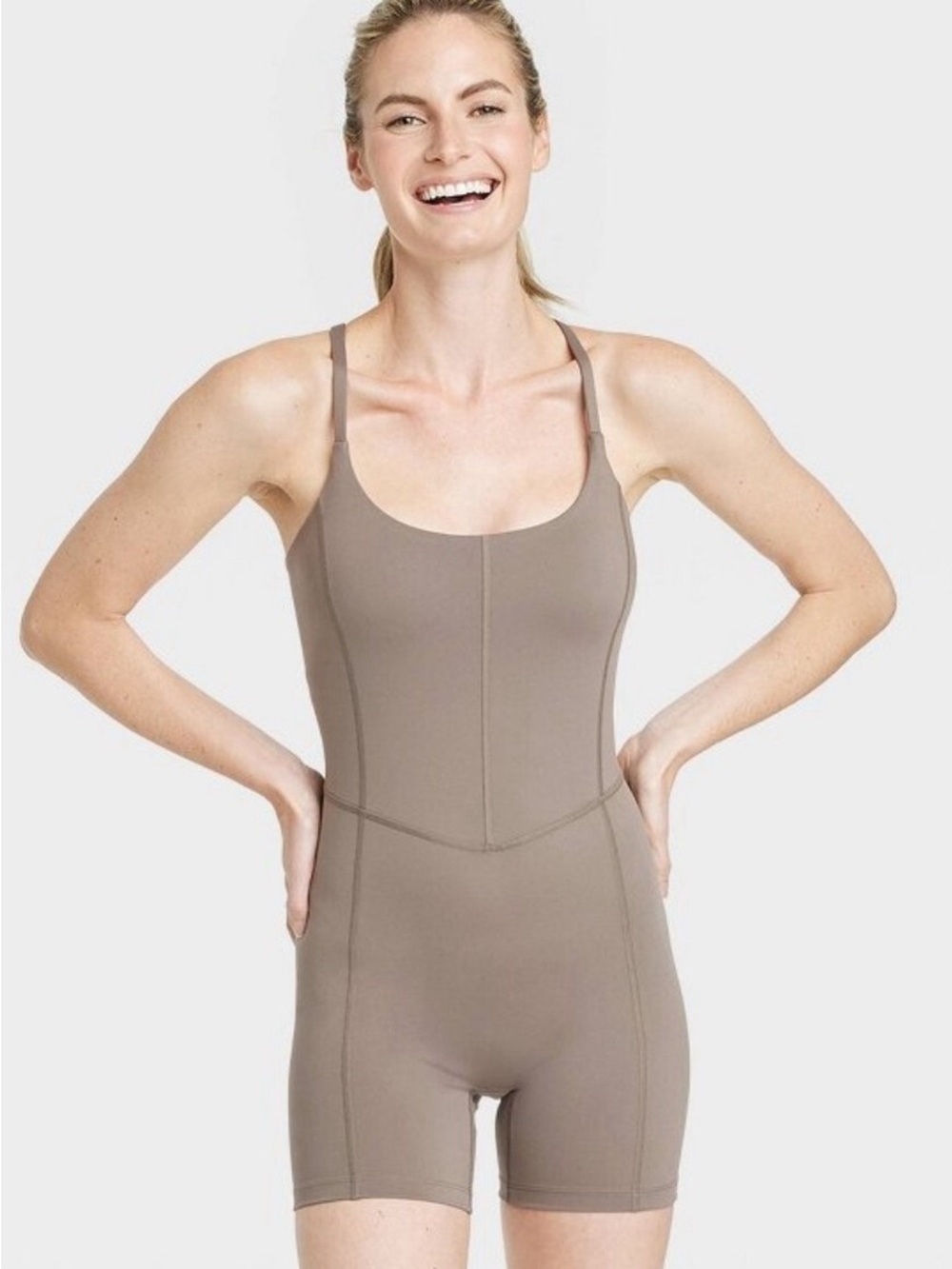 All In Motion Taupe-Finish Active One-Piece